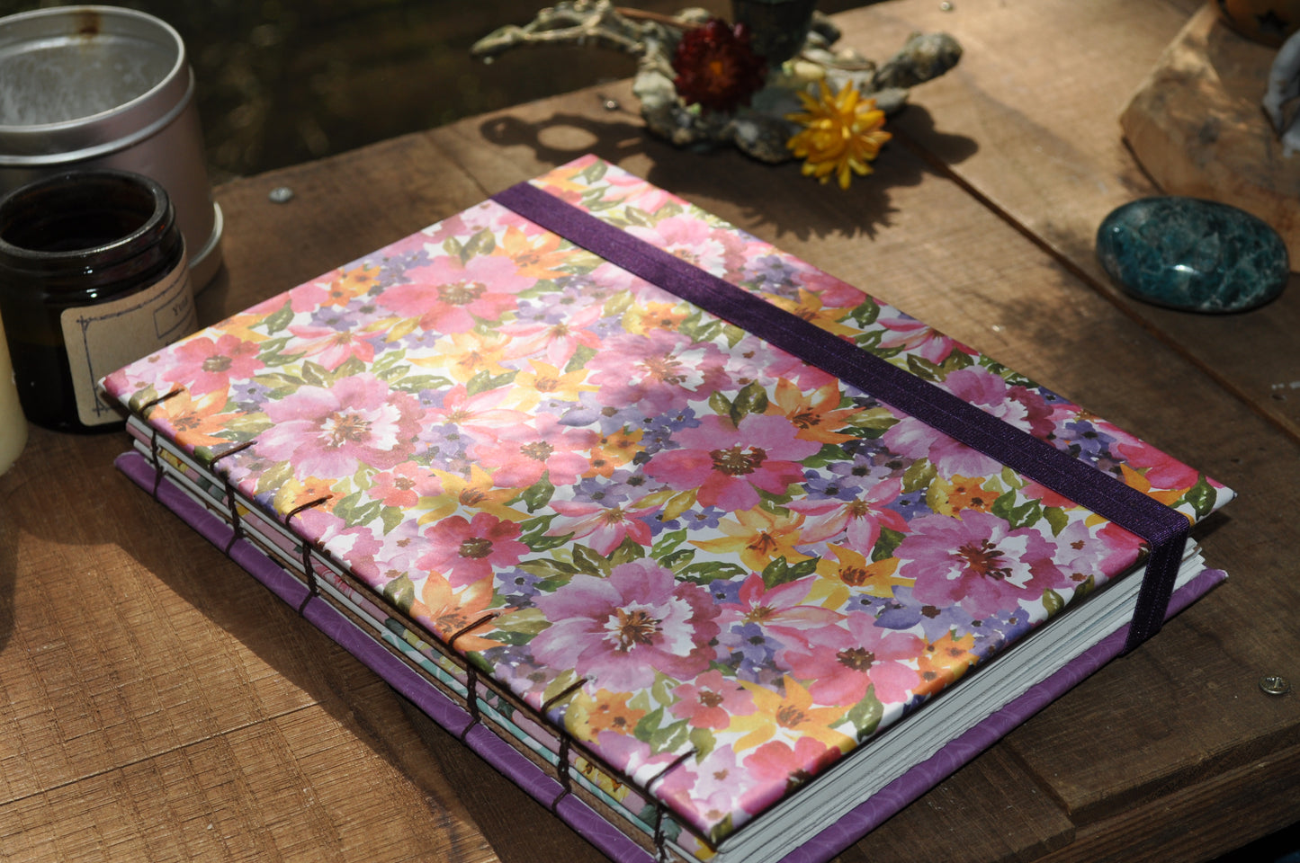 Carnet dessins / peinture / herbier "Fleurs d'été"