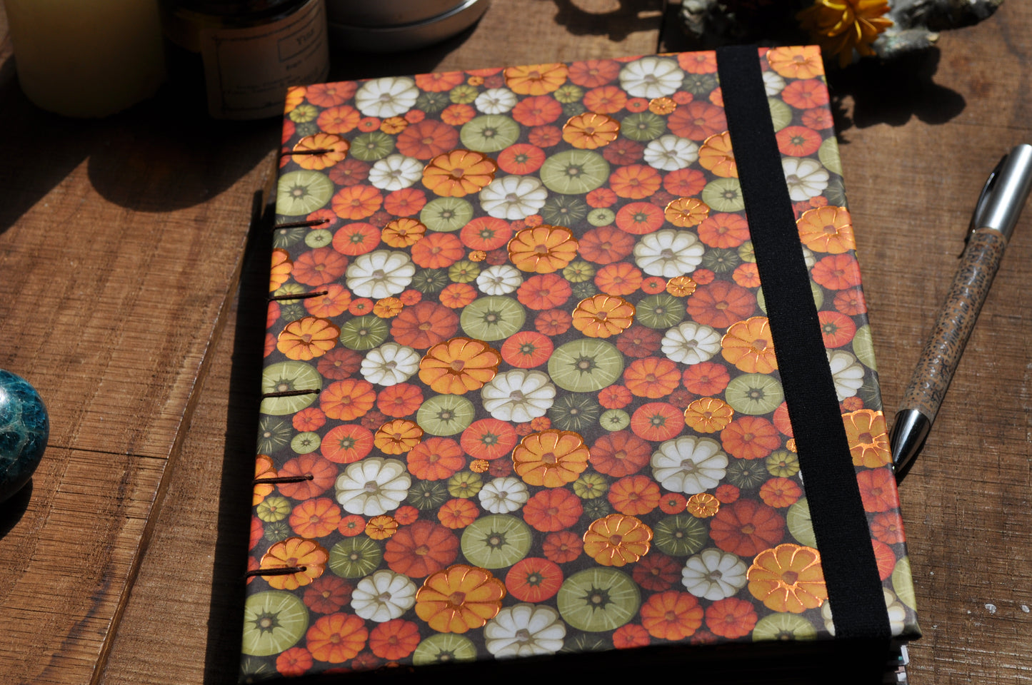 Carnet dessins / peinture / herbier "Citrouilles dorées"
