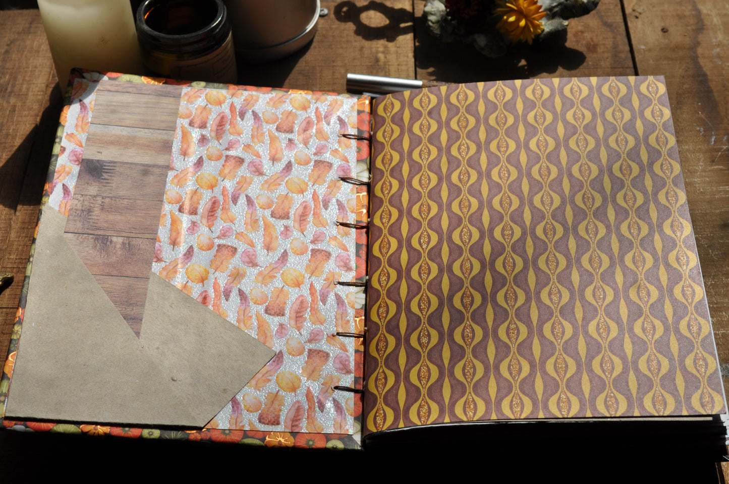 Carnet dessins / peinture / herbier "Citrouilles dorées"