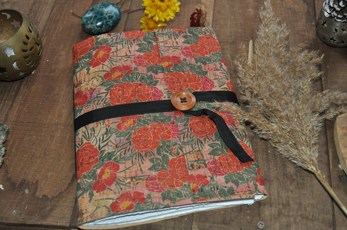 Carnet en liège "Fleurs d'été"