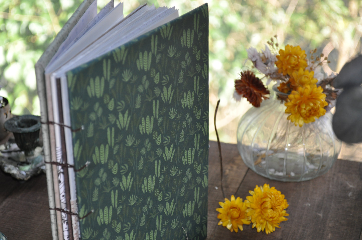 Carnet dessins / peinture / herbier "Vert de plantes"