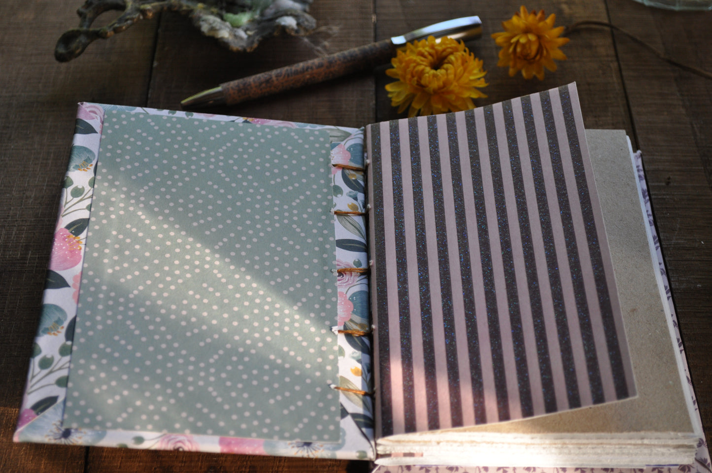 Carnet de poche "Fleurs bleues"