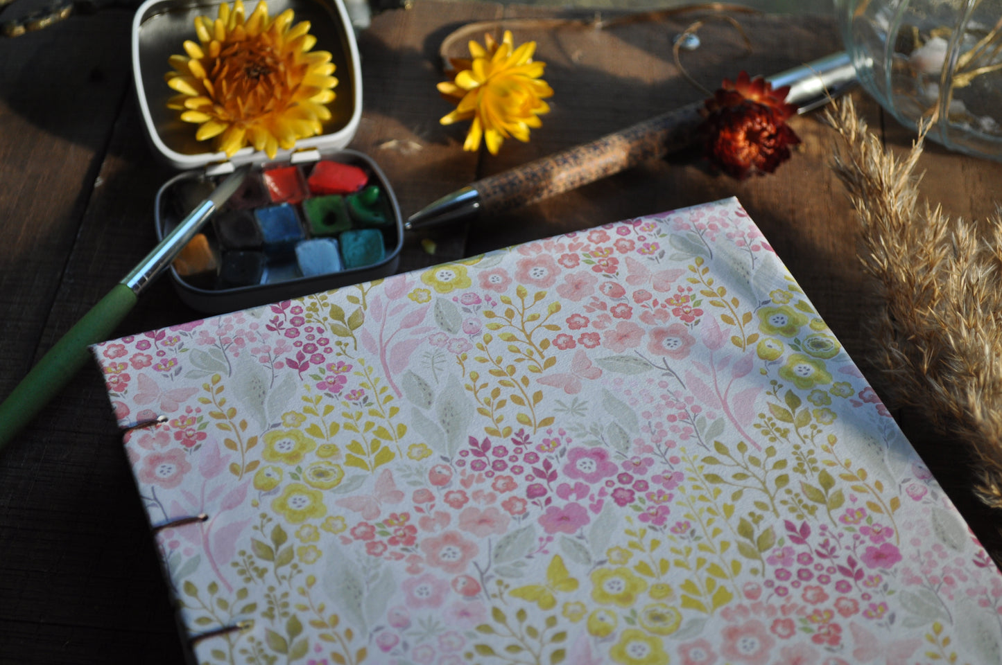 Carnet dessins / peinture / herbier "Pastel de fleurs"