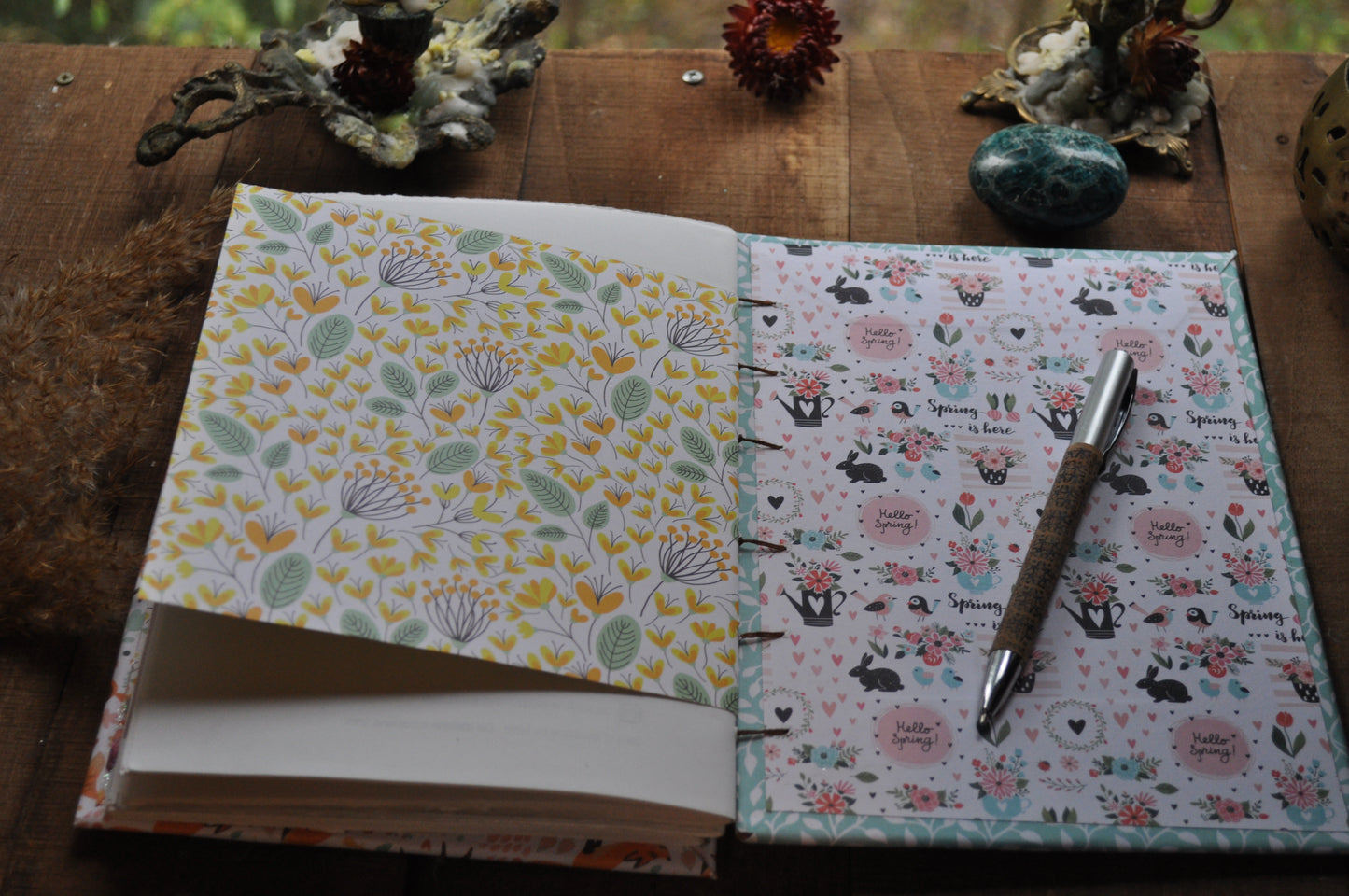 Carnet dessins / peinture / herbier "Jeux de renards"