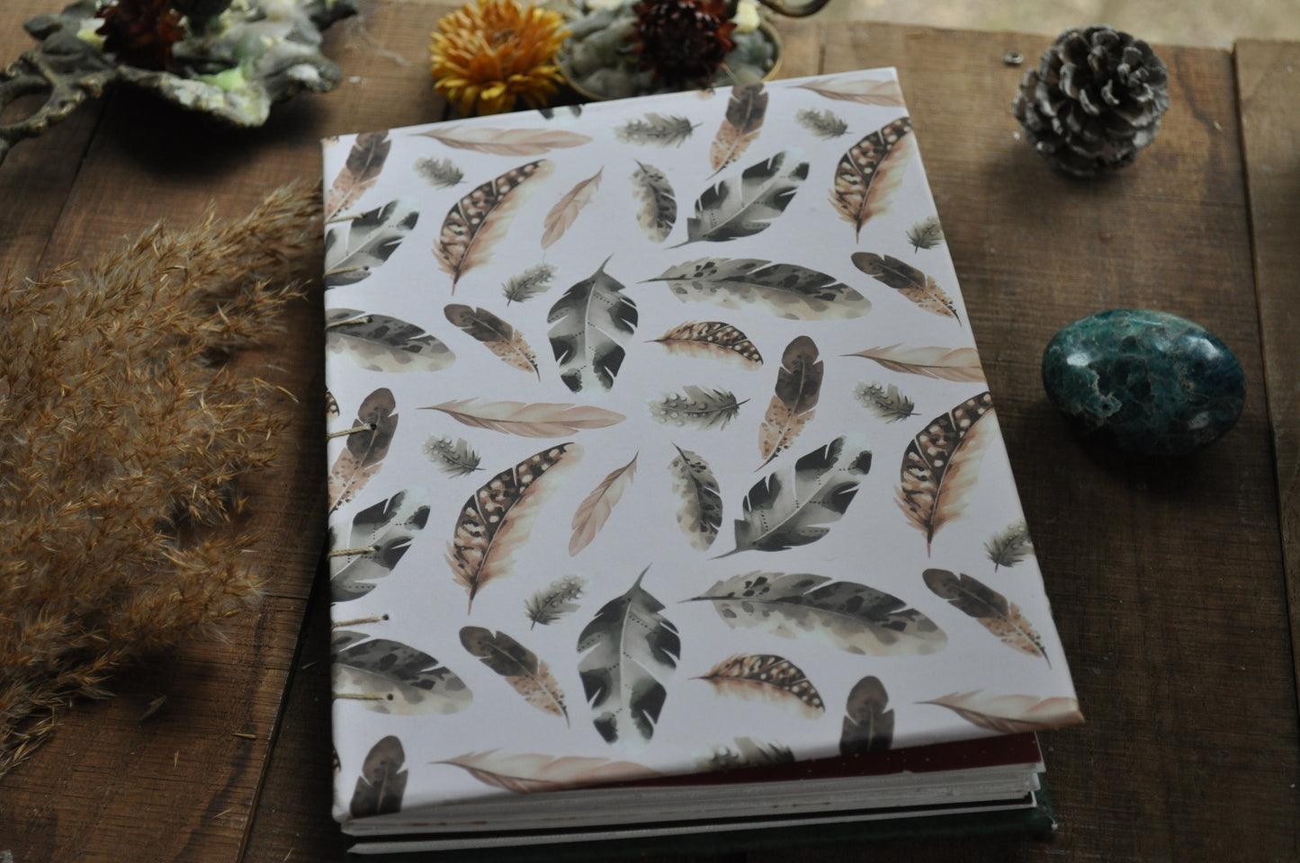 Carnet dessins / peinture / herbier "Plumes enchanteresses"