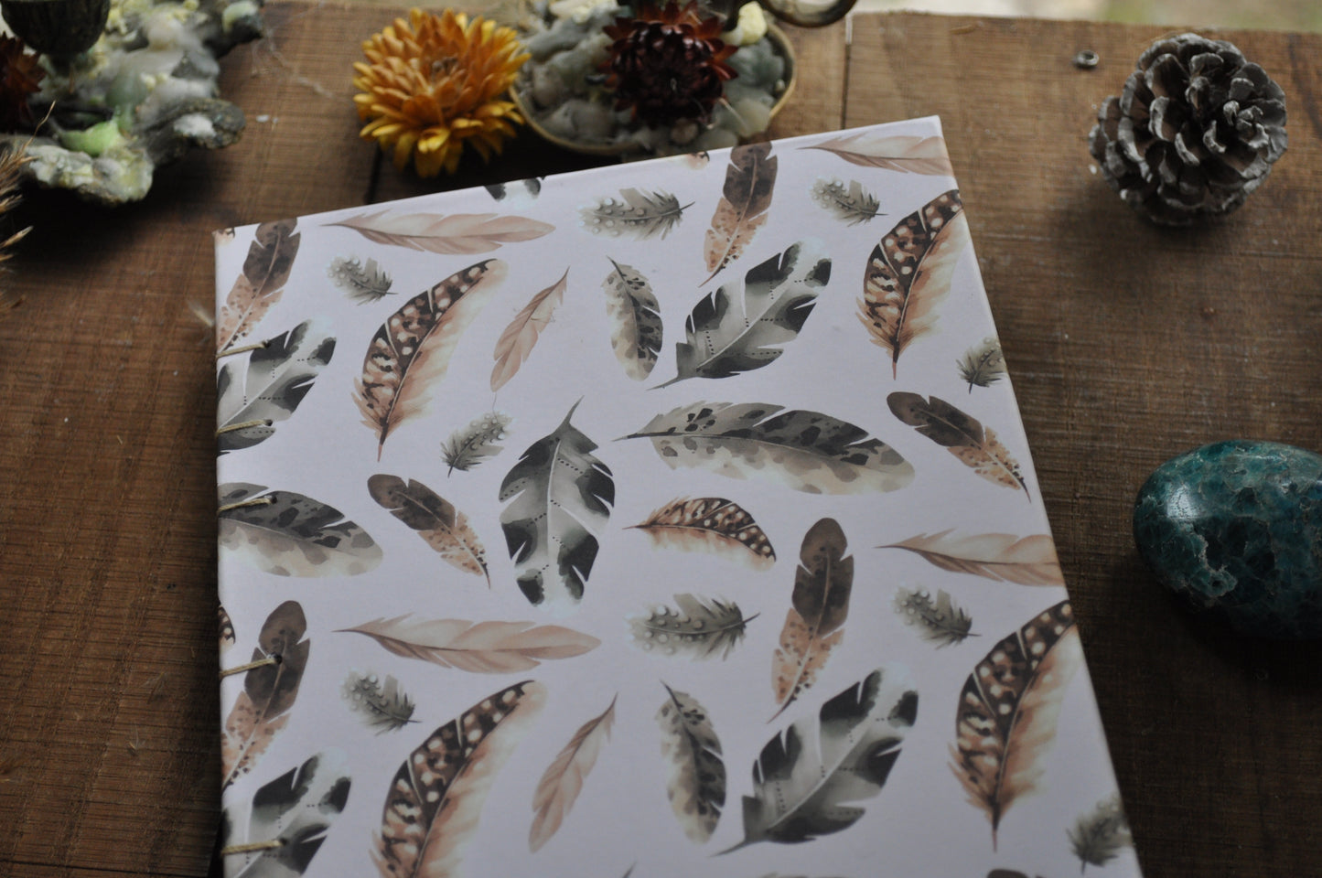 Carnet dessins / peinture / herbier "Plumes enchanteresses"