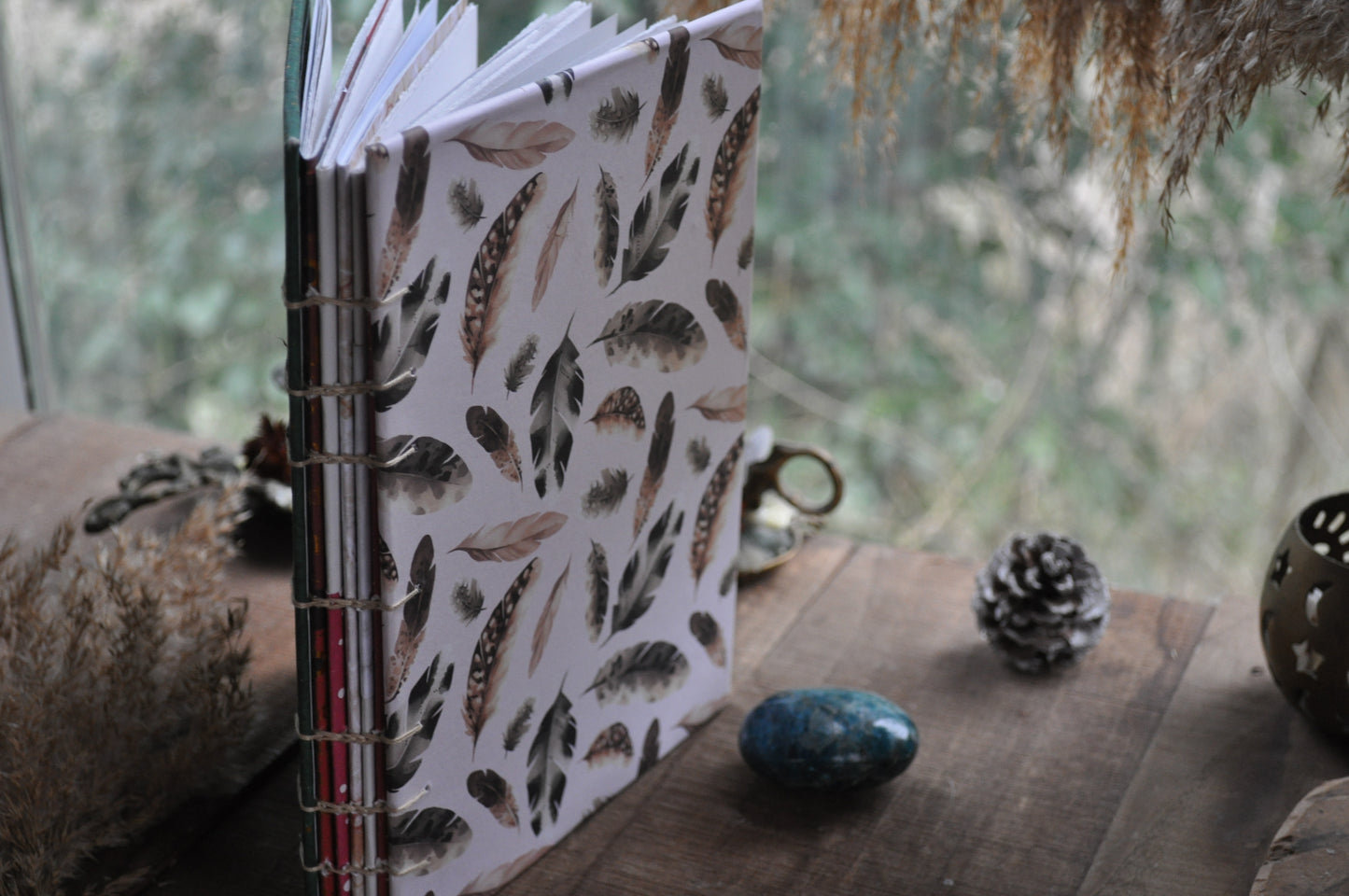 Carnet dessins / peinture / herbier "Plumes enchanteresses"
