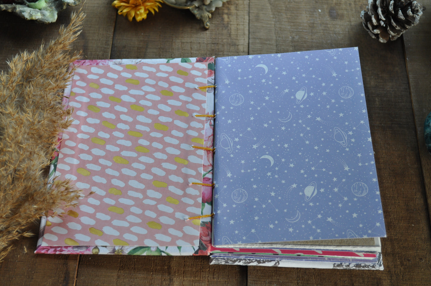 Carnet de poche "fleurs rosées"