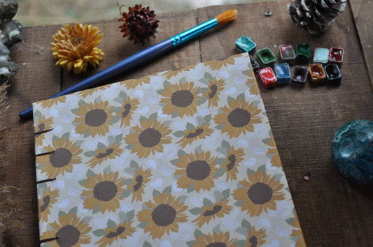 Carnet dessins / peinture / herbier "Tournesol d'automne"