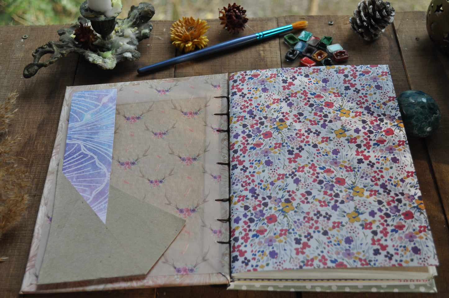 Carnet dessins / peinture / herbier "Couleurs pastels"